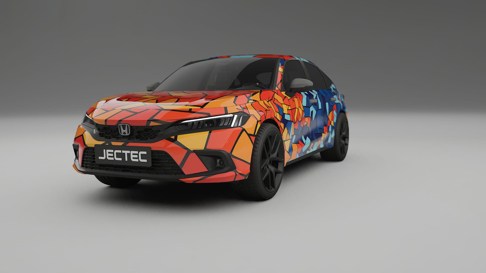 Honda Civic hatchback BARCELONA – Ontworpen Wrap PPF Kit van Printbaar Polyurethaanfolie