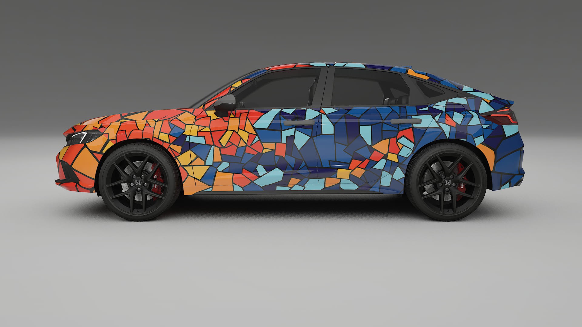 Honda Civic hatchback BARCELONA – Ontworpen Wrap PPF Kit van Printbaar Polyurethaanfolie
