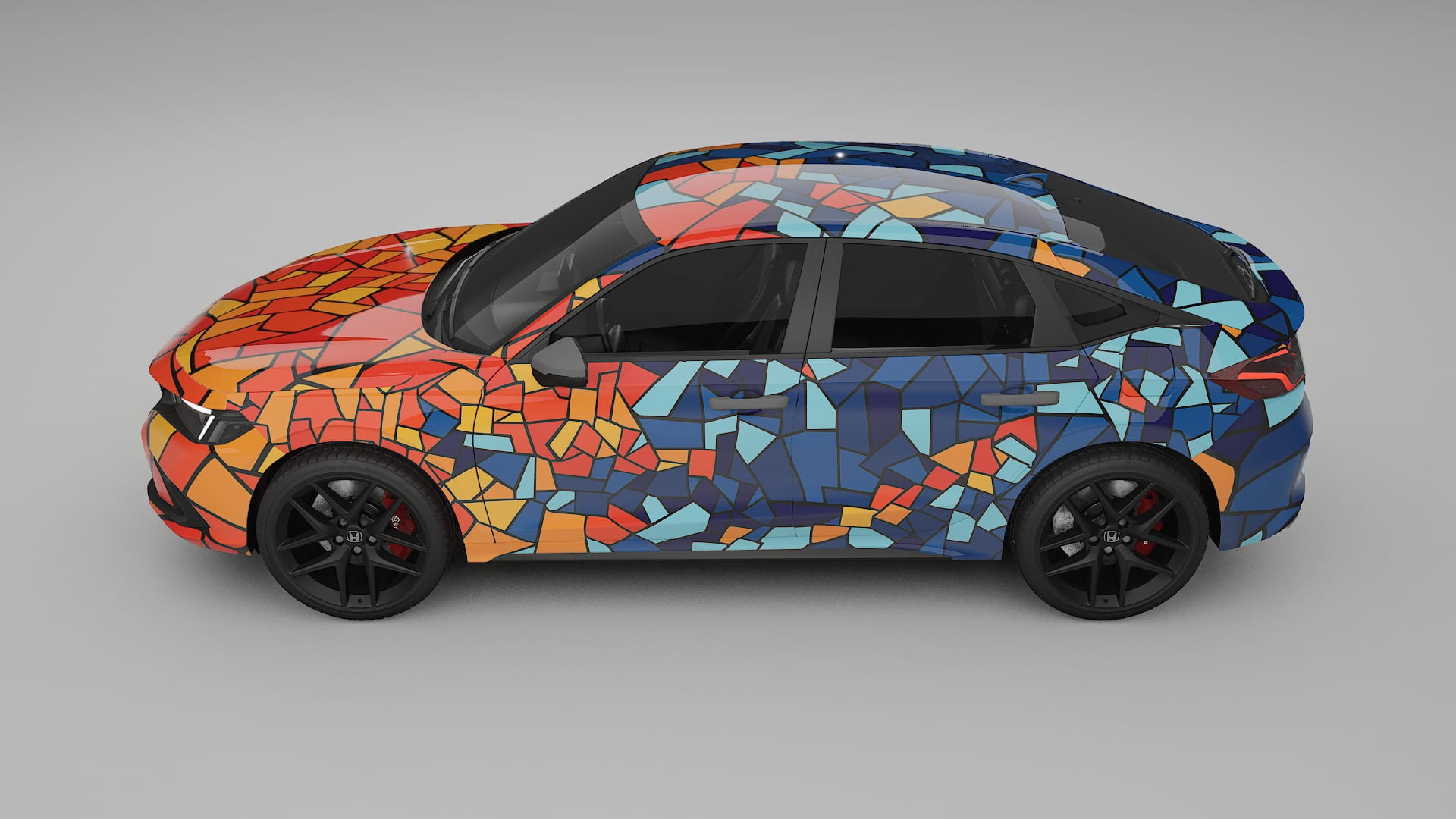 Honda Civic hatchback BARCELONA – Ontworpen Wrap PPF Kit van Printbaar Polyurethaanfolie