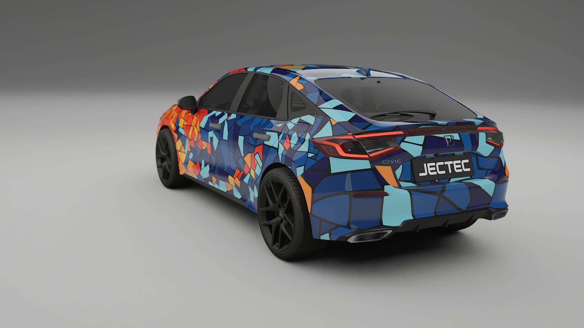 Honda Civic hatchback BARCELONA – Ontworpen Wrap PPF Kit van Printbaar Polyurethaanfolie