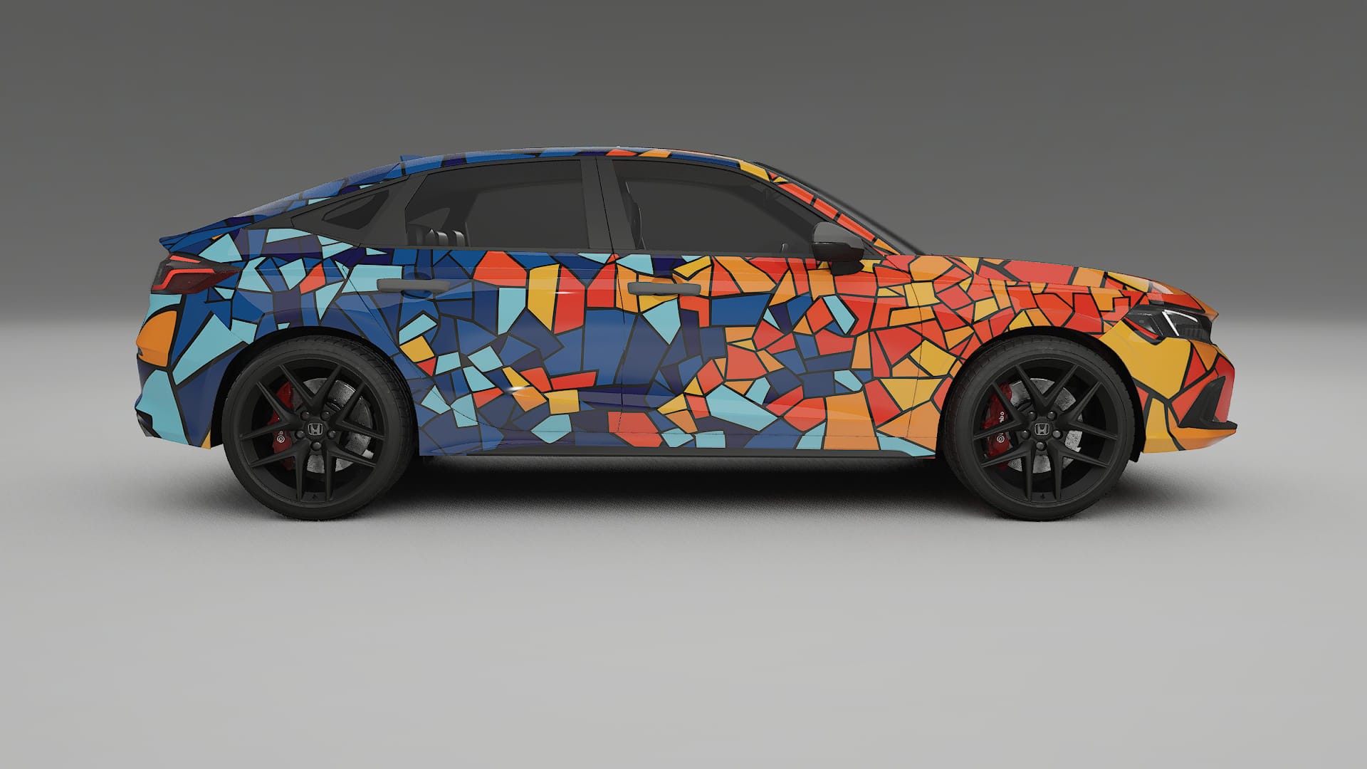 Honda Civic hatchback BARCELONA – Ontworpen Wrap PPF Kit van Printbaar Polyurethaanfolie