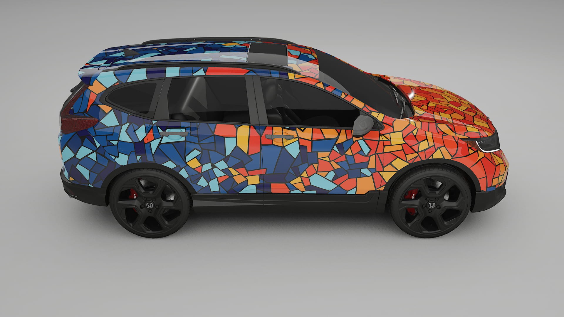 Honda CRV Touring prefacelift pre-LCI BARCELONA – Ontworpen Wrap PPF Kit van Printbaar Polyurethaanfolie