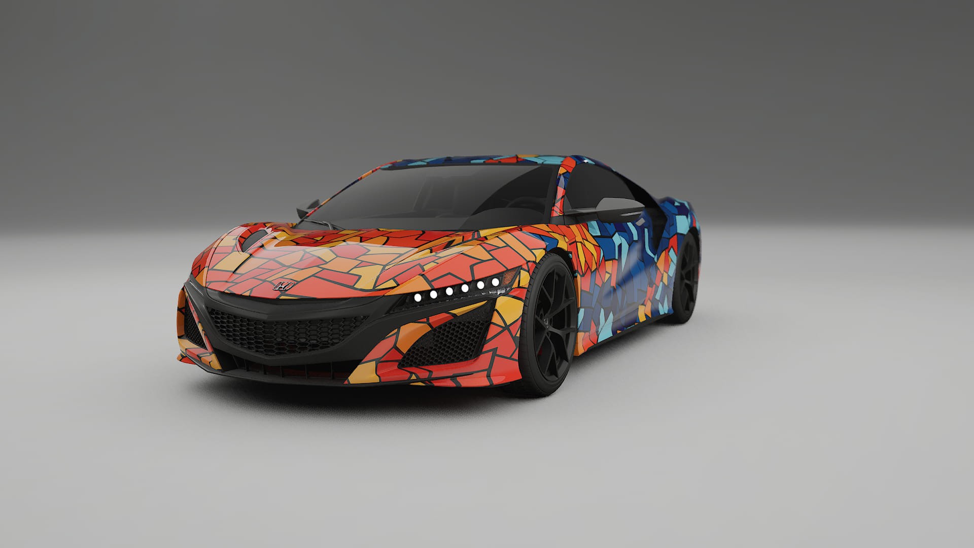 Honda NSX prefacelift pre-LCI BARCELONA – Ontworpen Wrap PPF Kit van Printbaar Polyurethaanfolie