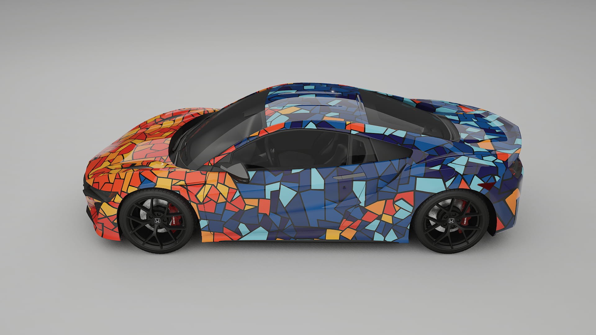 Honda NSX prefacelift pre-LCI BARCELONA – Ontworpen Wrap PPF Kit van Printbaar Polyurethaanfolie