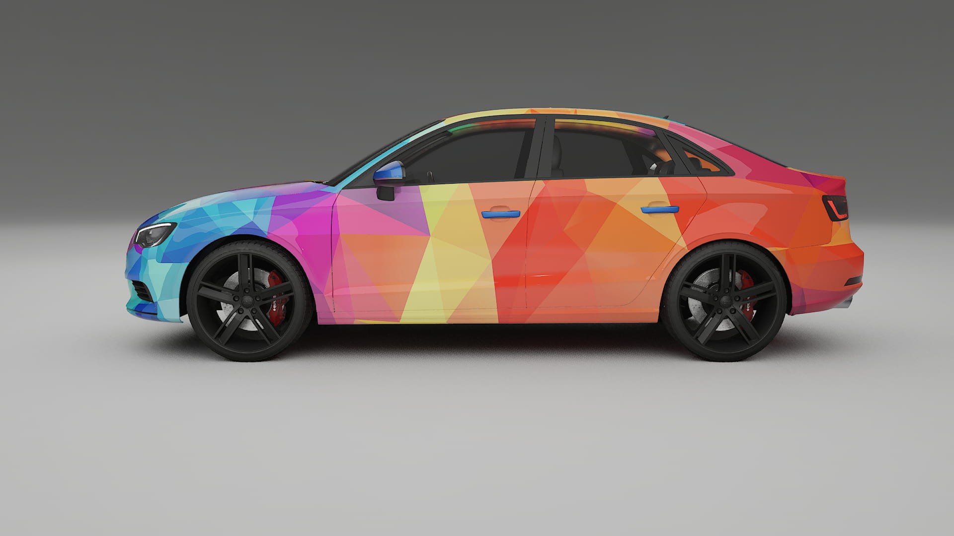Audi A3 8V sedan prefacelift pre-LCI VECTOR VIBE – Ontworpen Wrap PPF Kit van Printbaar Polyurethaanfolie