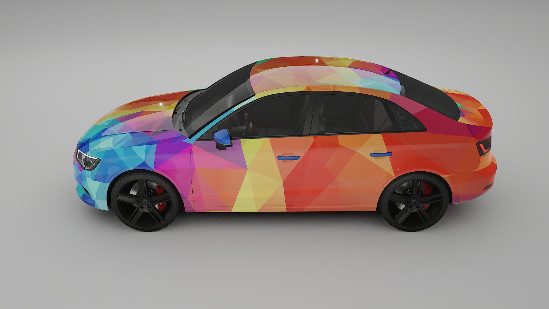 Audi A3 8V sedan prefacelift pre-LCI VECTOR VIBE – Ontworpen Wrap PPF Kit van Printbaar Polyurethaanfolie