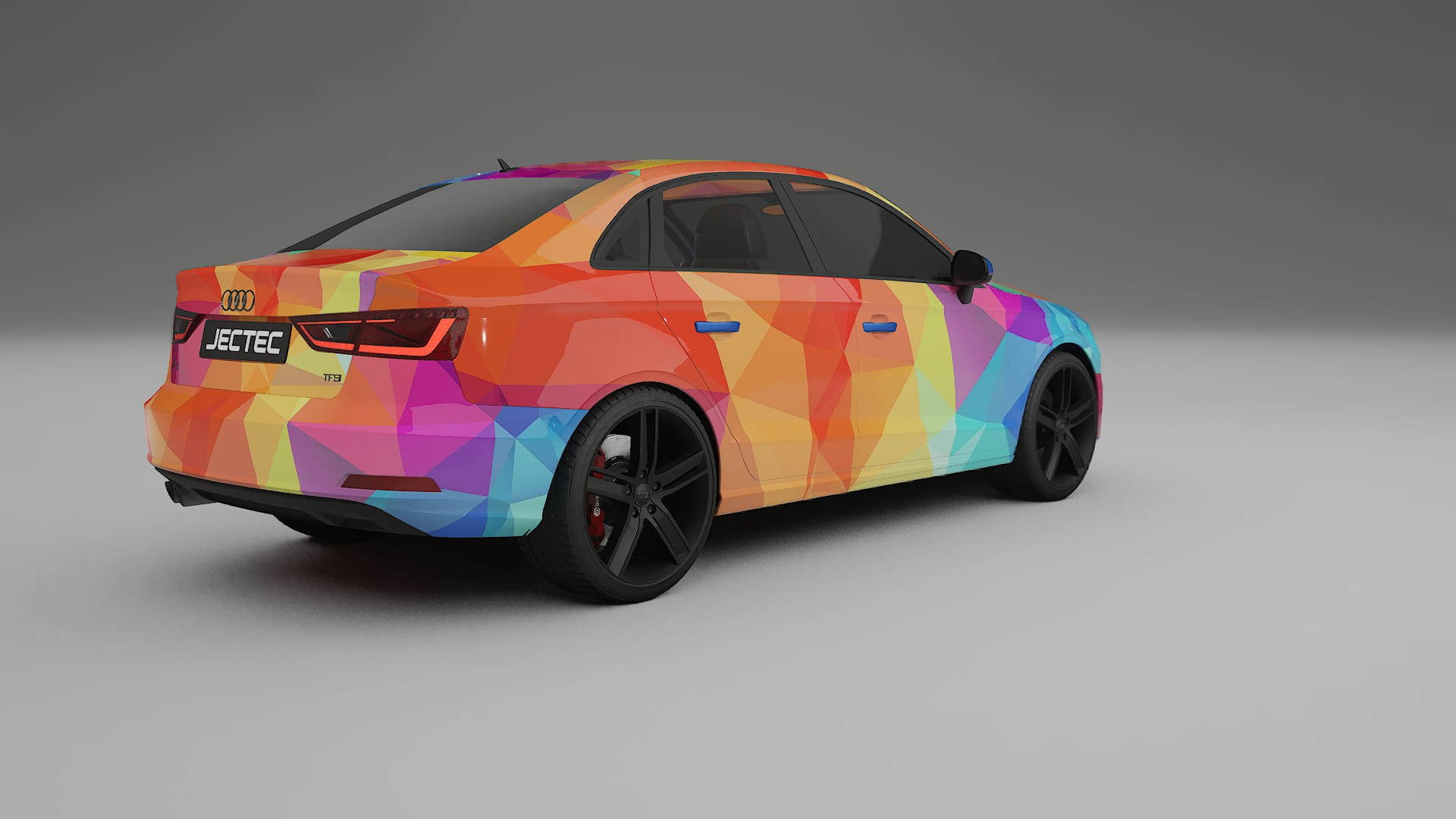 Audi A3 8V sedan prefacelift pre-LCI VECTOR VIBE – Ontworpen Wrap PPF Kit van Printbaar Polyurethaanfolie