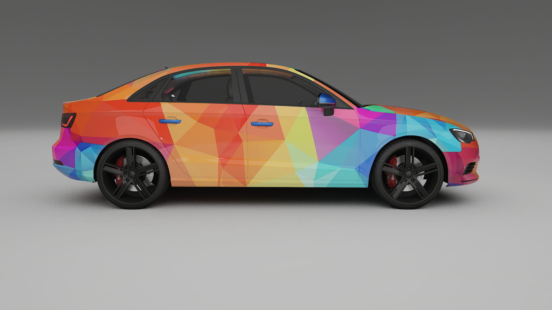 Audi A3 8V sedan prefacelift pre-LCI VECTOR VIBE – Ontworpen Wrap PPF Kit van Printbaar Polyurethaanfolie