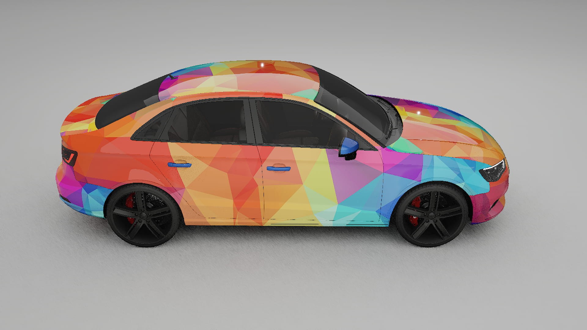 Audi A3 8V sedan prefacelift pre-LCI VECTOR VIBE – Ontworpen Wrap PPF Kit van Printbaar Polyurethaanfolie