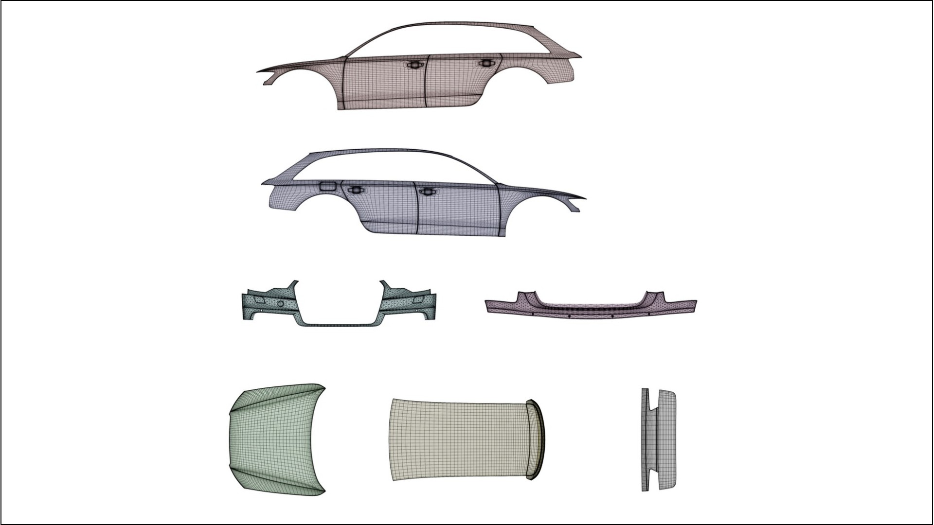 Audi A6 Allroad C7 prefacelift pre-LCI VECTOR VIBE – Ontworpen Wrap PPF Kit van Printbaar Polyurethaanfolie 2