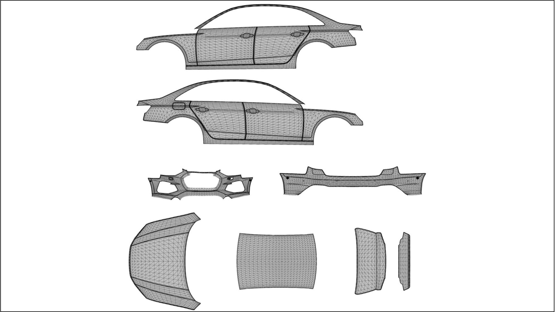 Audi S4 Sedan B9 facelift LCI VECTOR VIBE – Ontworpen Wrap PPF Kit van Printbaar Polyurethaanfolie
