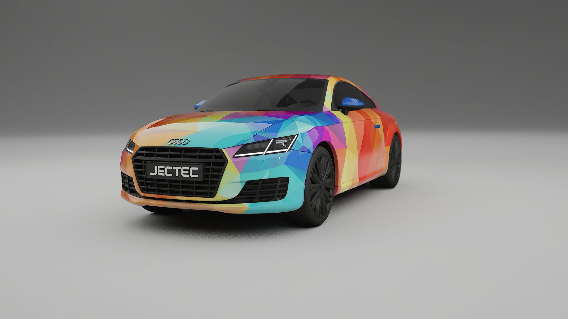 Audi TT Coupe 8S prefacelift pre-LCI VECTOR VIBE – Ontworpen Wrap PPF Kit van Printbaar Polyurethaanfolie