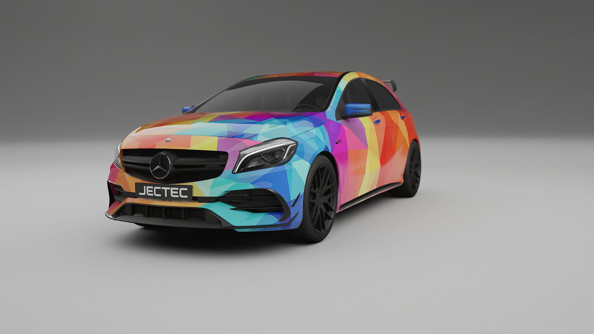Mercedes A45 AMG W176 VECTOR VIBE – Ontworpen Wrap PPF Kit van Printbaar Polyurethaanfolie