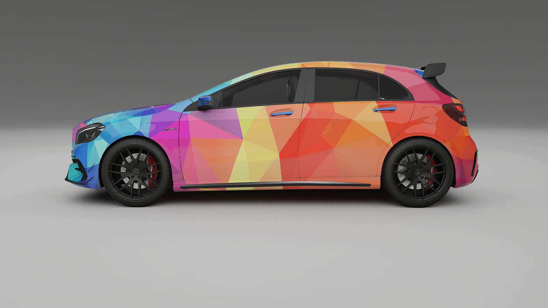 Mercedes A45 AMG W176 VECTOR VIBE – Ontworpen Wrap PPF Kit van Printbaar Polyurethaanfolie