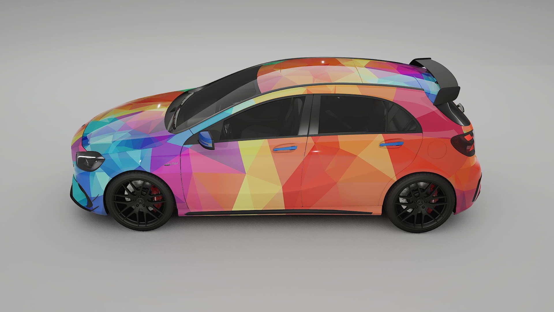 Mercedes A45 AMG W176 VECTOR VIBE – Ontworpen Wrap PPF Kit van Printbaar Polyurethaanfolie