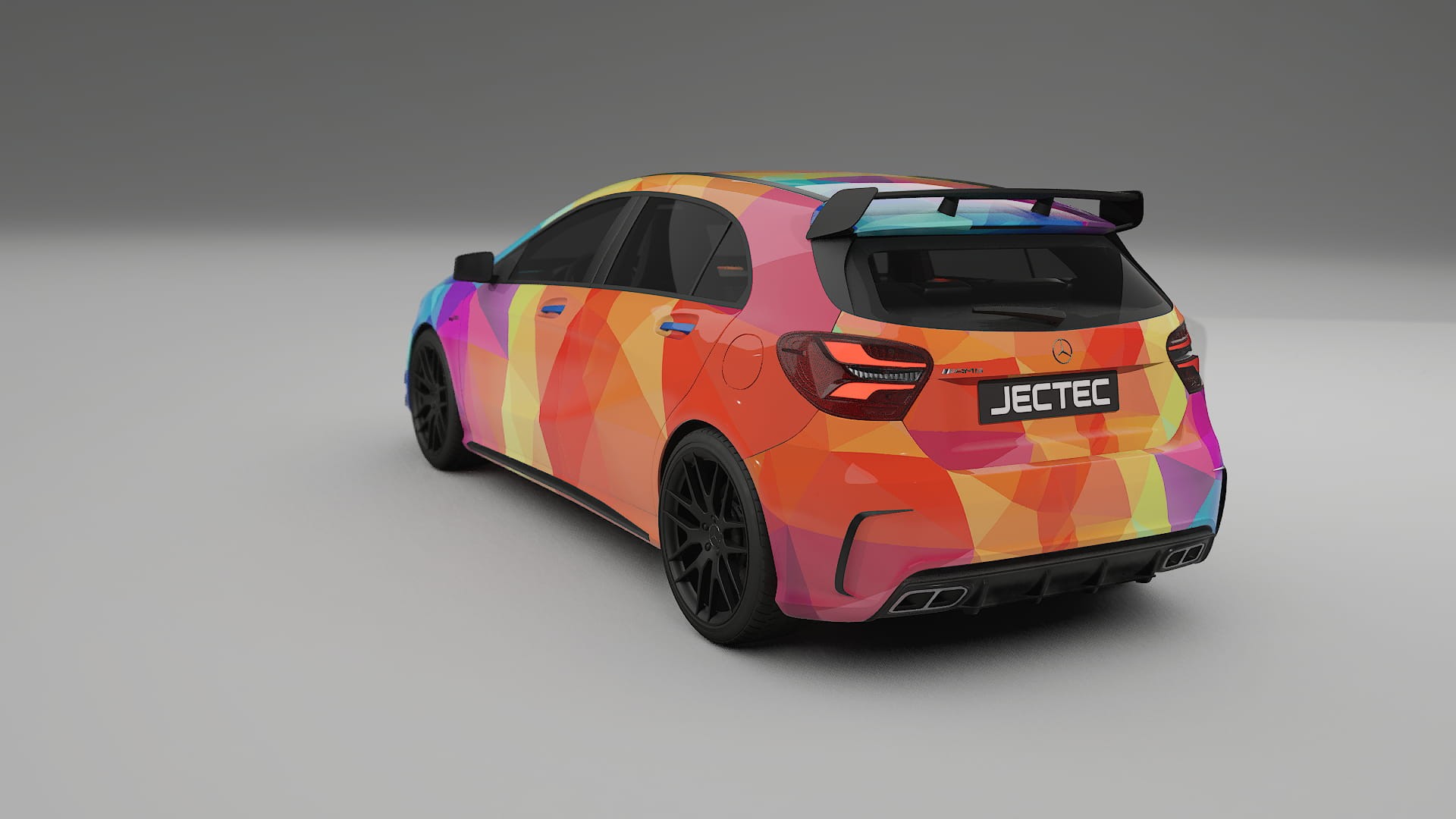 Mercedes A45 AMG W176 VECTOR VIBE – Ontworpen Wrap PPF Kit van Printbaar Polyurethaanfolie