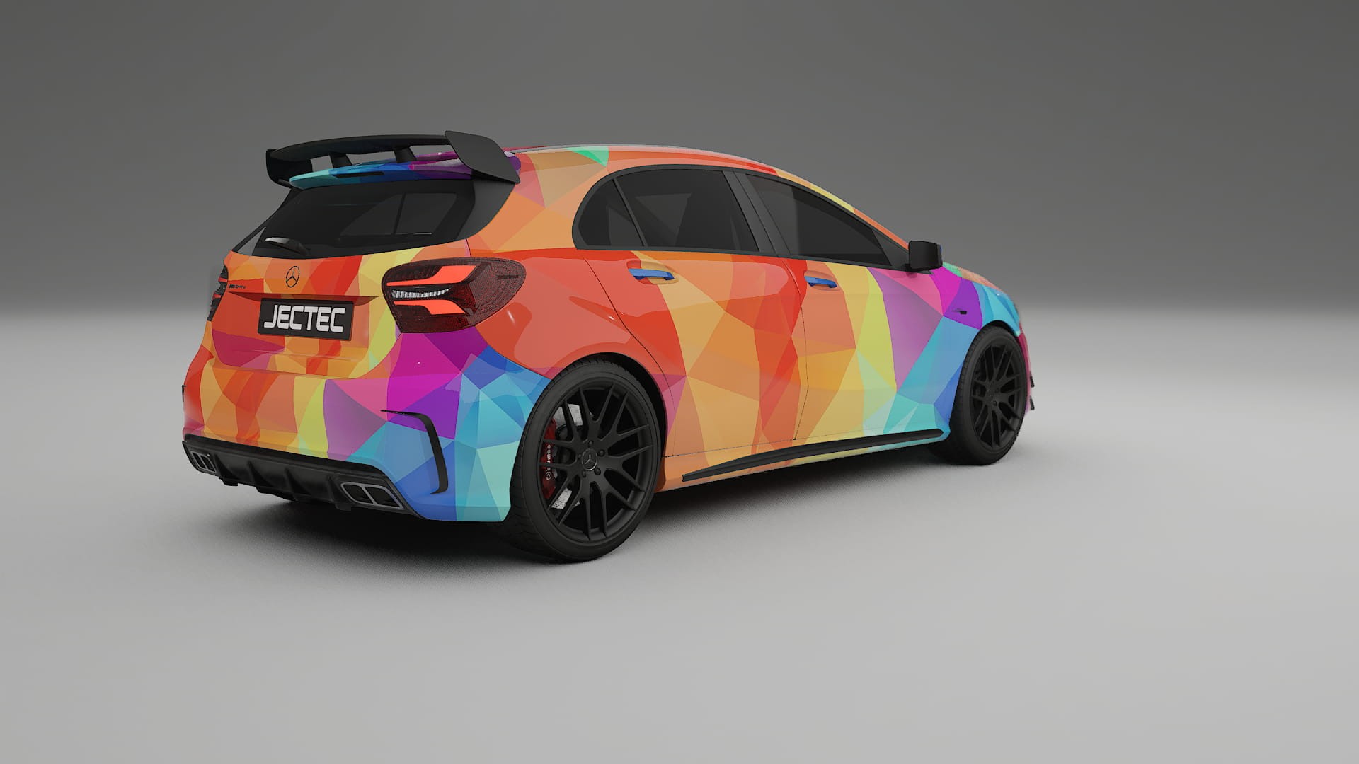 Mercedes A45 AMG W176 VECTOR VIBE – Ontworpen Wrap PPF Kit van Printbaar Polyurethaanfolie