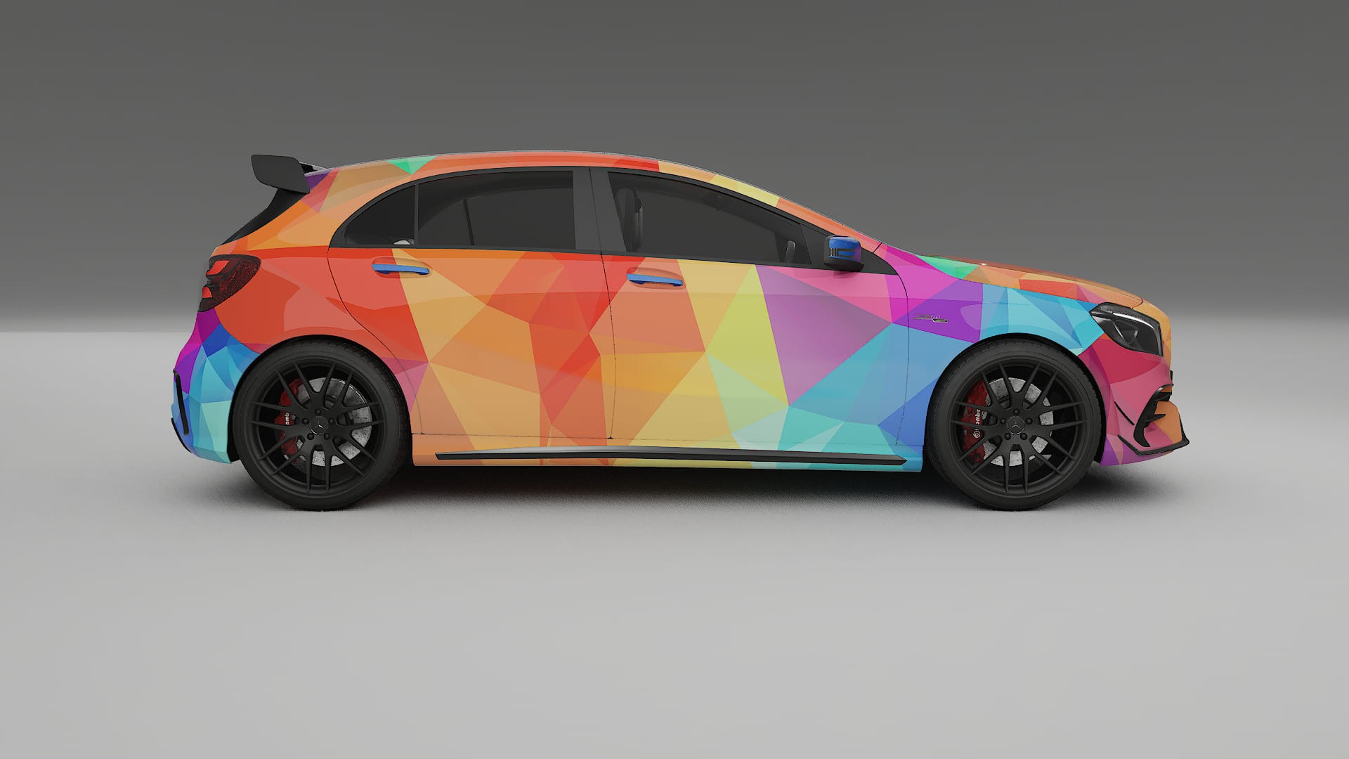 Mercedes A45 AMG W176 VECTOR VIBE – Ontworpen Wrap PPF Kit van Printbaar Polyurethaanfolie