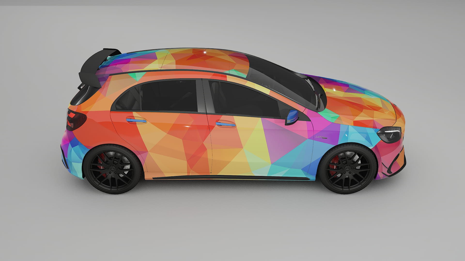 Mercedes A45 AMG W176 VECTOR VIBE – Ontworpen Wrap PPF Kit van Printbaar Polyurethaanfolie