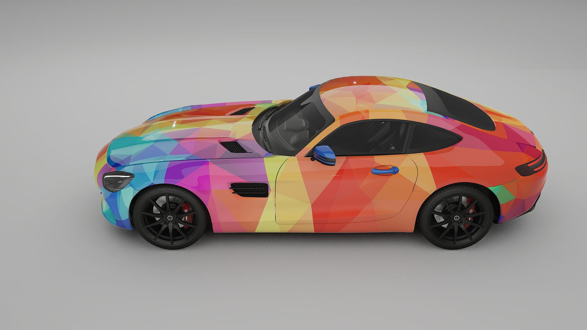 Mercedes AMG GT C190 Coupe VECTOR VIBE – Ontworpen Wrap PPF Kit van Printbaar Polyurethaanfolie