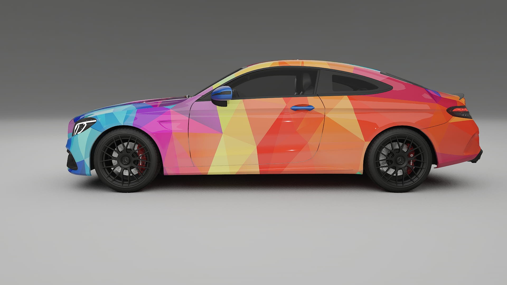Mercedes C63 AMG W205 Coupe VECTOR VIBE – Ontworpen Wrap PPF Kit van Printbaar Polyurethaanfolie