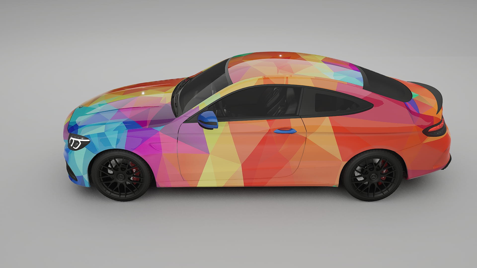 Mercedes C63 AMG W205 Coupe VECTOR VIBE – Ontworpen Wrap PPF Kit van Printbaar Polyurethaanfolie