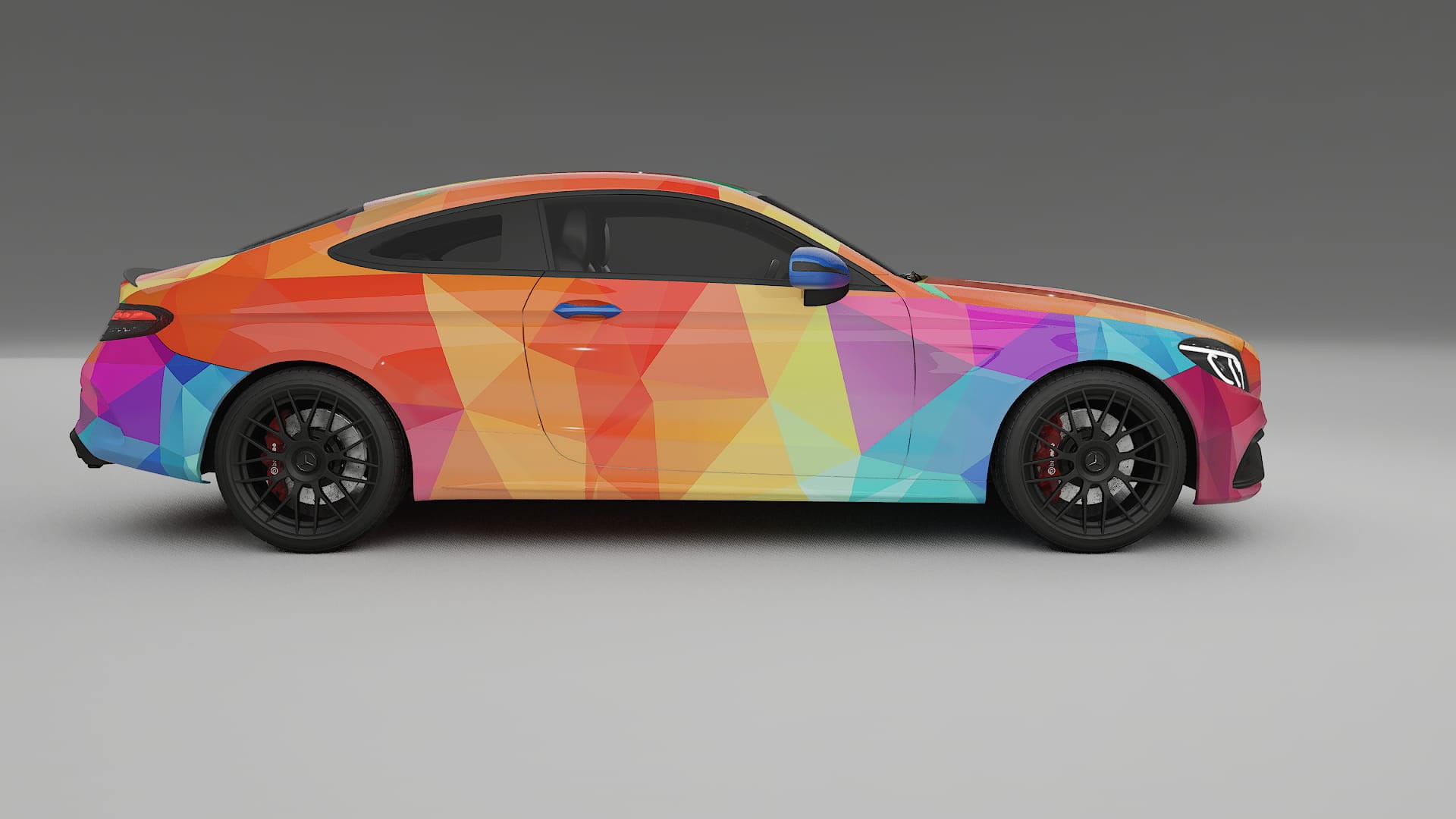 Mercedes C63 AMG W205 Coupe VECTOR VIBE – Ontworpen Wrap PPF Kit van Printbaar Polyurethaanfolie