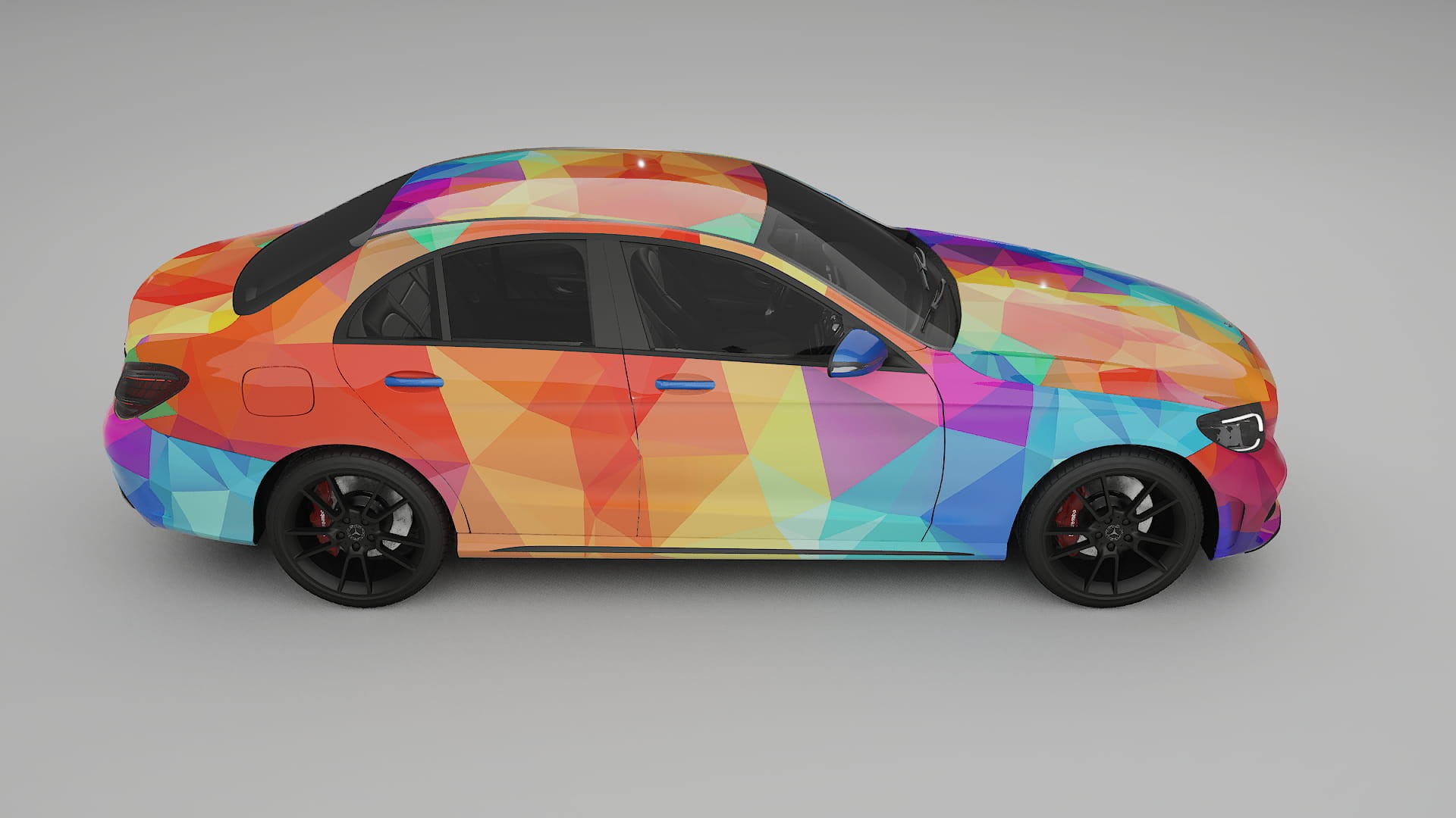 Mercedes C-class W205 AMG sedan VECTOR VIBE – Ontworpen Wrap PPF Kit van Printbaar Polyurethaanfolie