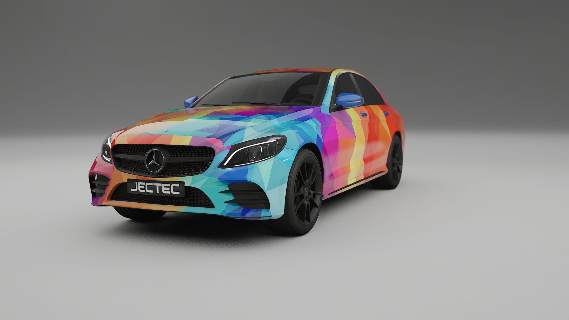 Mercedes C-class W205 AMG sedan VECTOR VIBE – Ontworpen Wrap PPF Kit van Printbaar Polyurethaanfolie