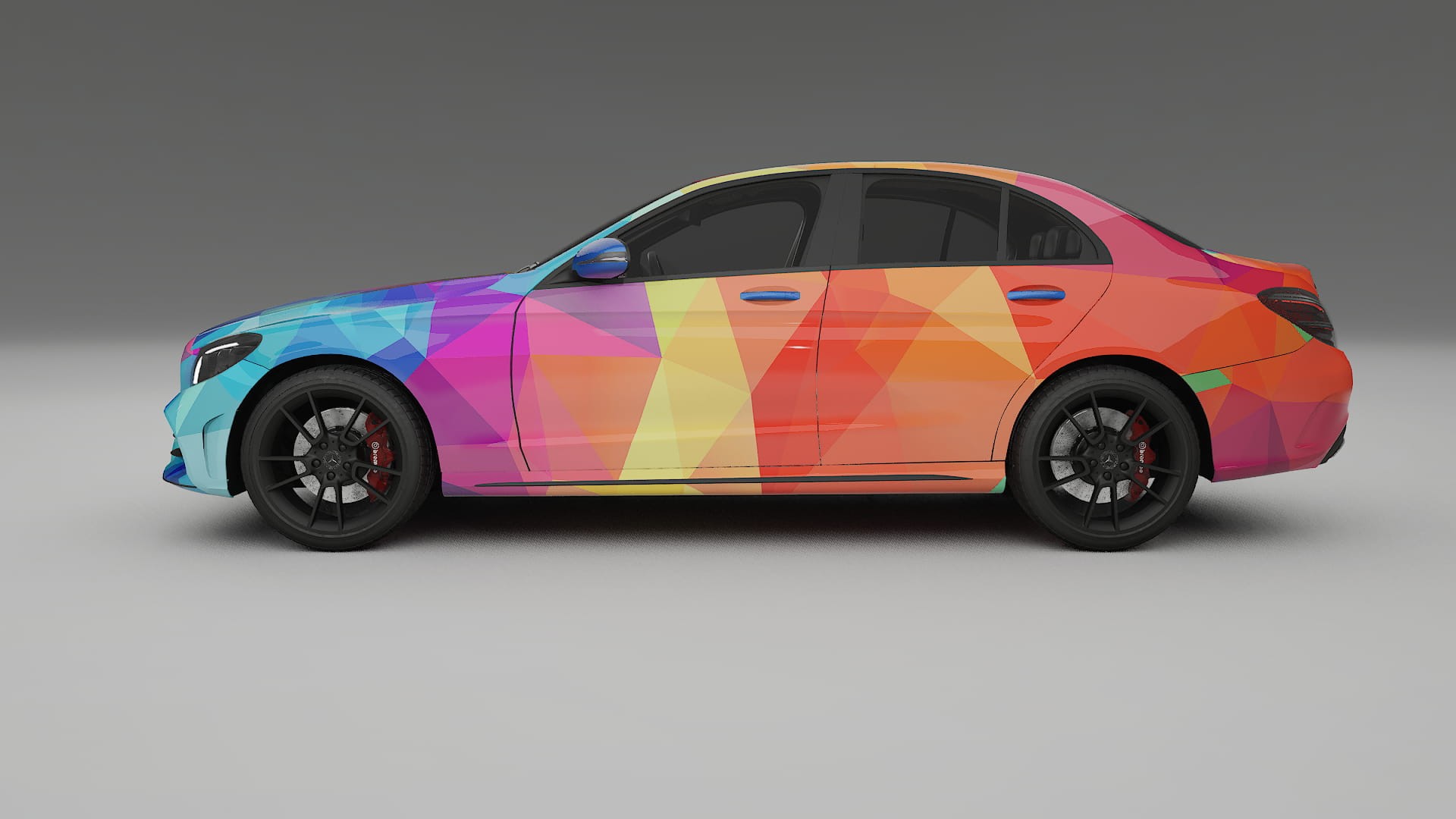Mercedes C-class W205 AMG sedan VECTOR VIBE – Ontworpen Wrap PPF Kit van Printbaar Polyurethaanfolie