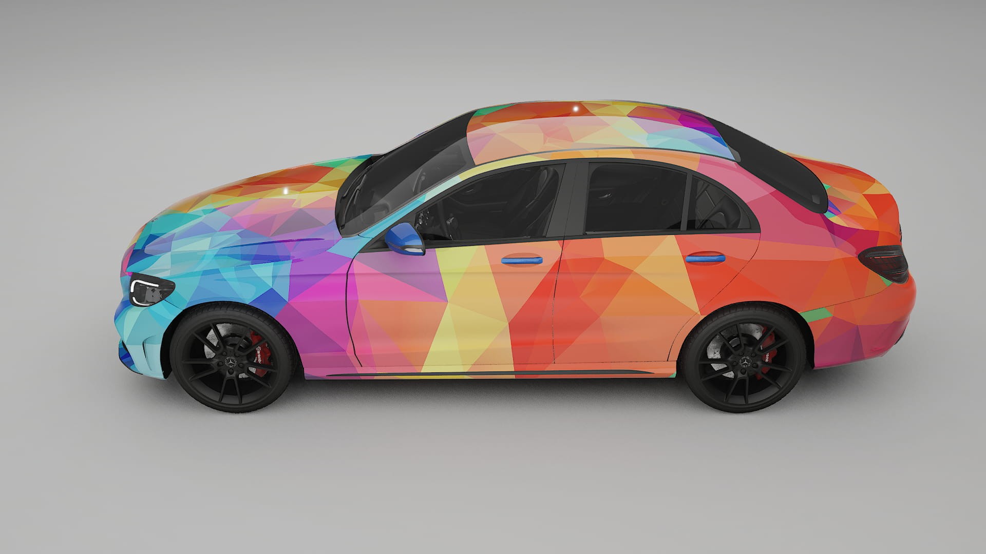 Mercedes C-class W205 AMG sedan VECTOR VIBE – Ontworpen Wrap PPF Kit van Printbaar Polyurethaanfolie