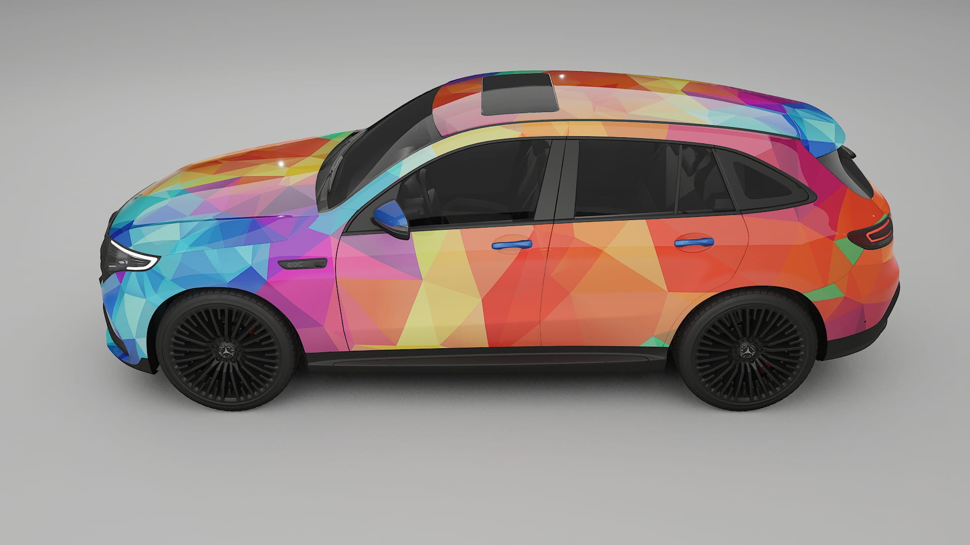 Mercedes EQC AMG VECTOR VIBE – Ontworpen Wrap PPF Kit van Printbaar Polyurethaanfolie