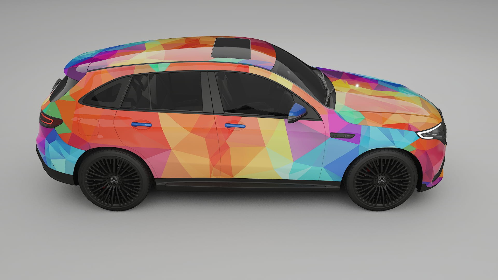 Mercedes EQC AMG VECTOR VIBE – Ontworpen Wrap PPF Kit van Printbaar Polyurethaanfolie