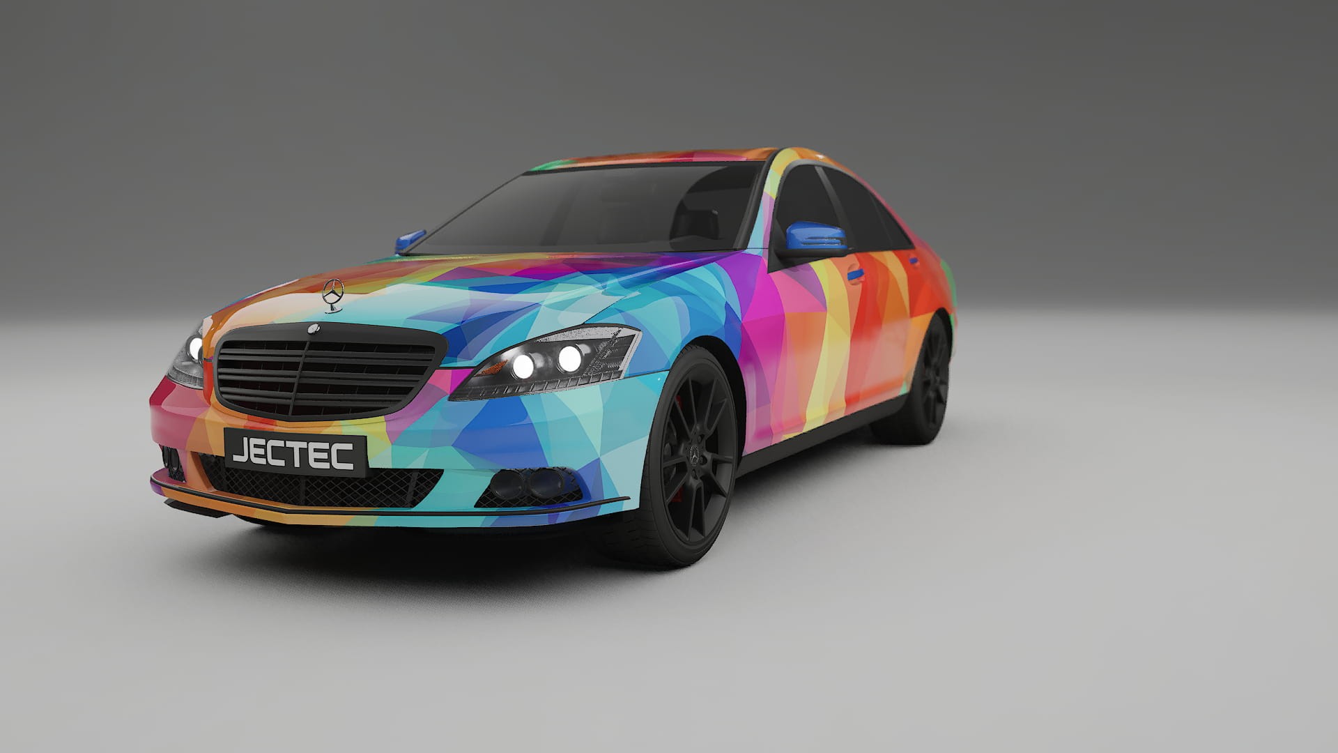 Mercedes S-class W221 facelift LCI VECTOR VIBE – Ontworpen Wrap PPF Kit van Printbaar Polyurethaanfolie