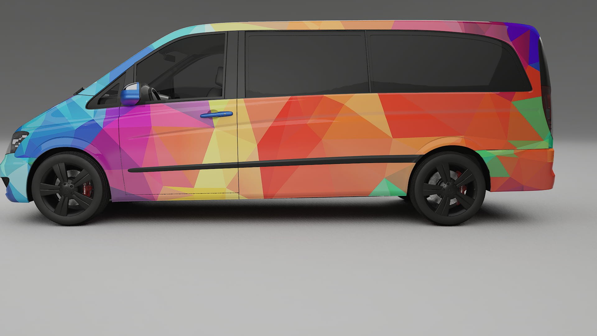 Mercedes Viano Extralong W439 Facelift LCI VECTOR VIBE – Ontworpen Wrap PPF Kit van Printbaar Polyurethaanfolie