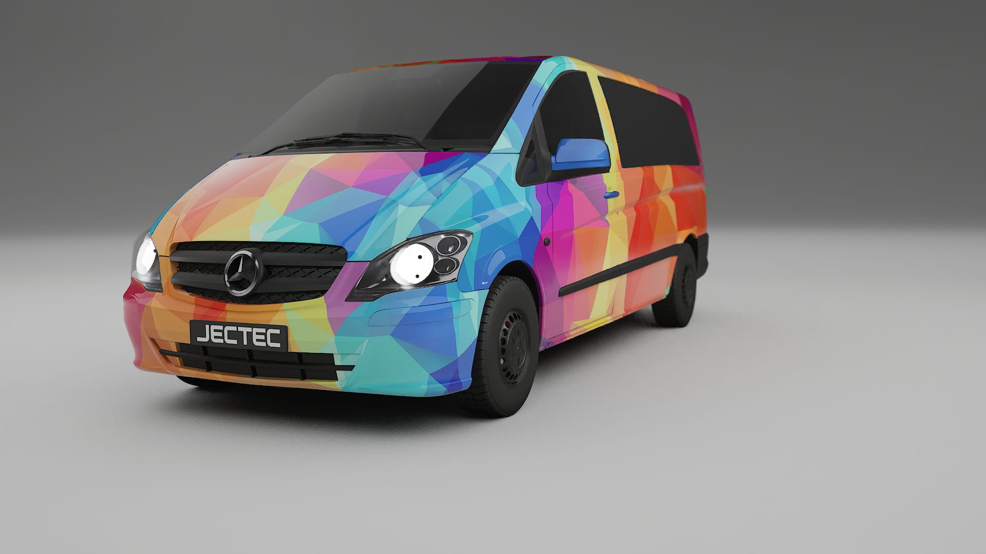 Mercedes Vito Short W639 facelift LCI VECTOR VIBE – Ontworpen Wrap PPF Kit van Printbaar Polyurethaanfolie
