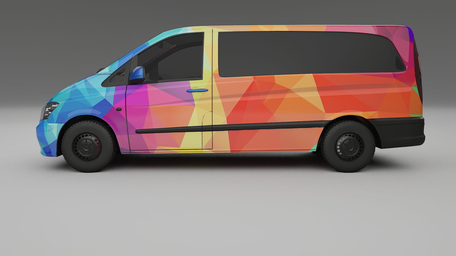Mercedes Vito Short W639 facelift LCI VECTOR VIBE – Ontworpen Wrap PPF Kit van Printbaar Polyurethaanfolie