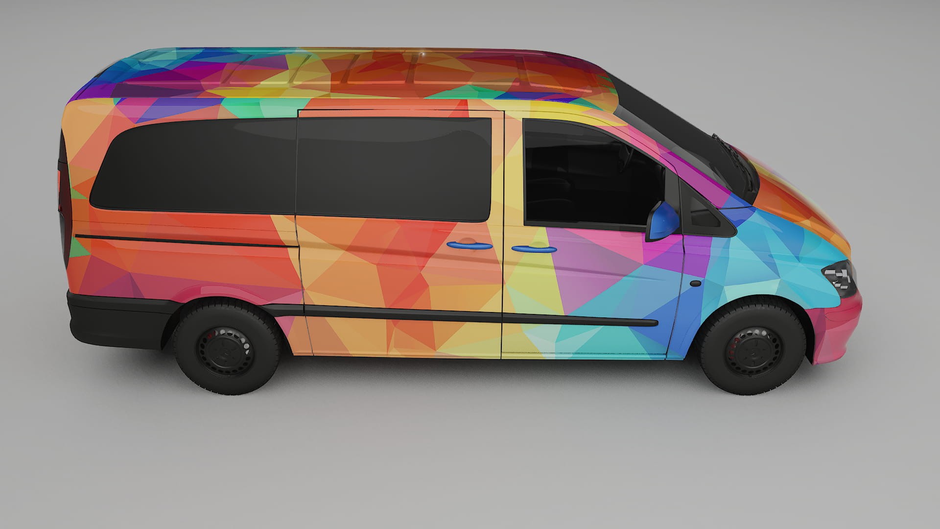 Mercedes Vito Short W639 facelift LCI VECTOR VIBE – Ontworpen Wrap PPF Kit van Printbaar Polyurethaanfolie