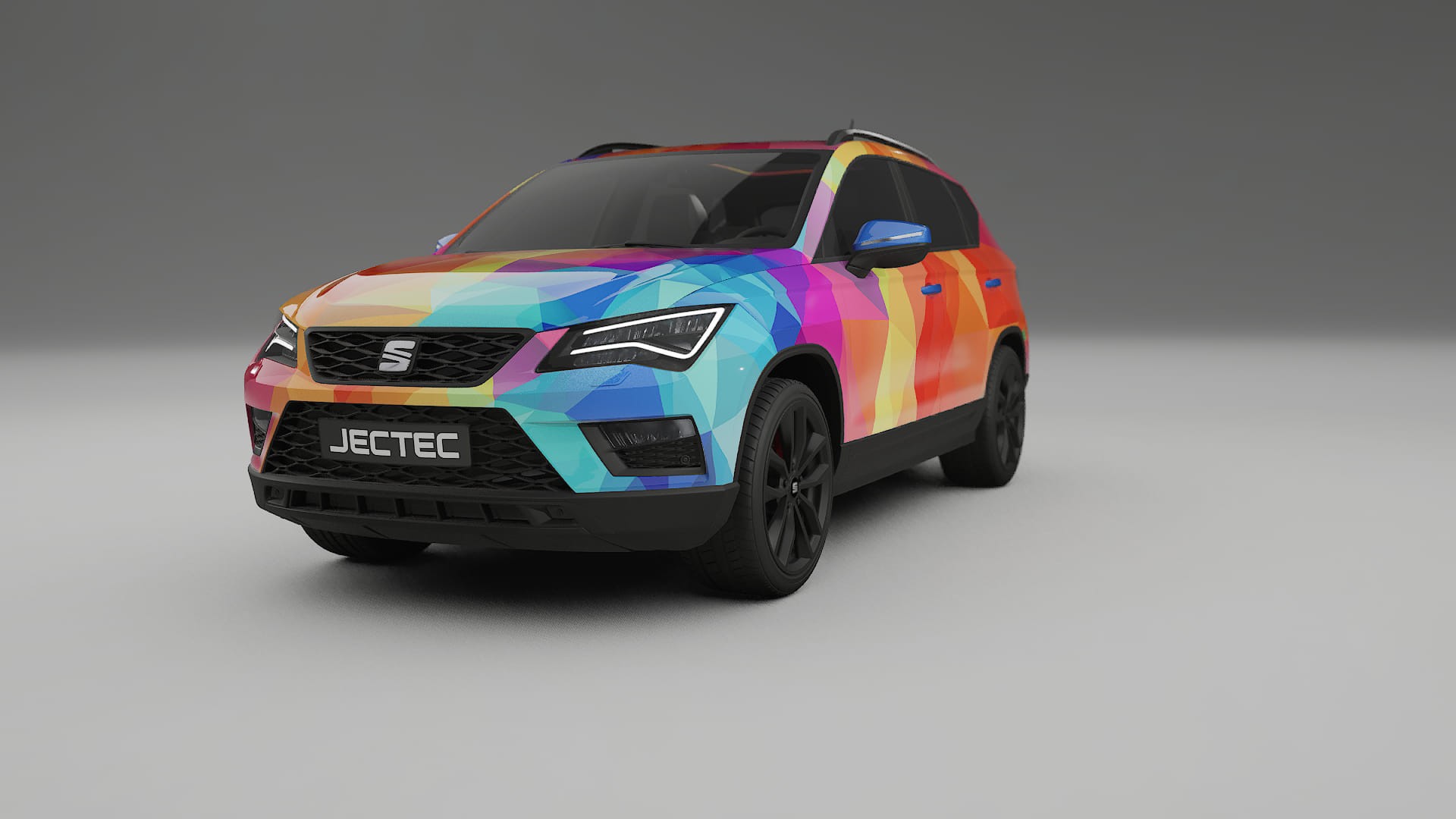 Seat Ateca KH7 VECTOR VIBE – Ontworpen Wrap PPF Kit van Printbaar Polyurethaanfolie