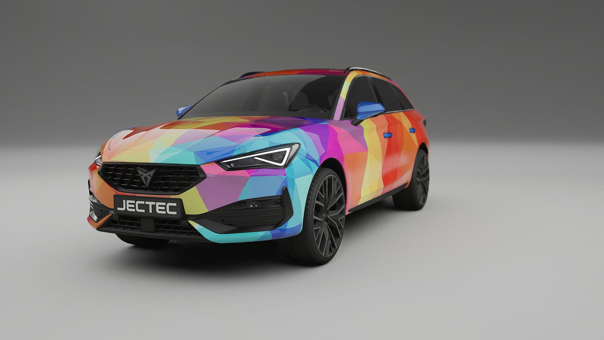 Seat Leon Cupra KL VECTOR VIBE – Ontworpen Wrap PPF Kit van Printbaar Polyurethaanfolie