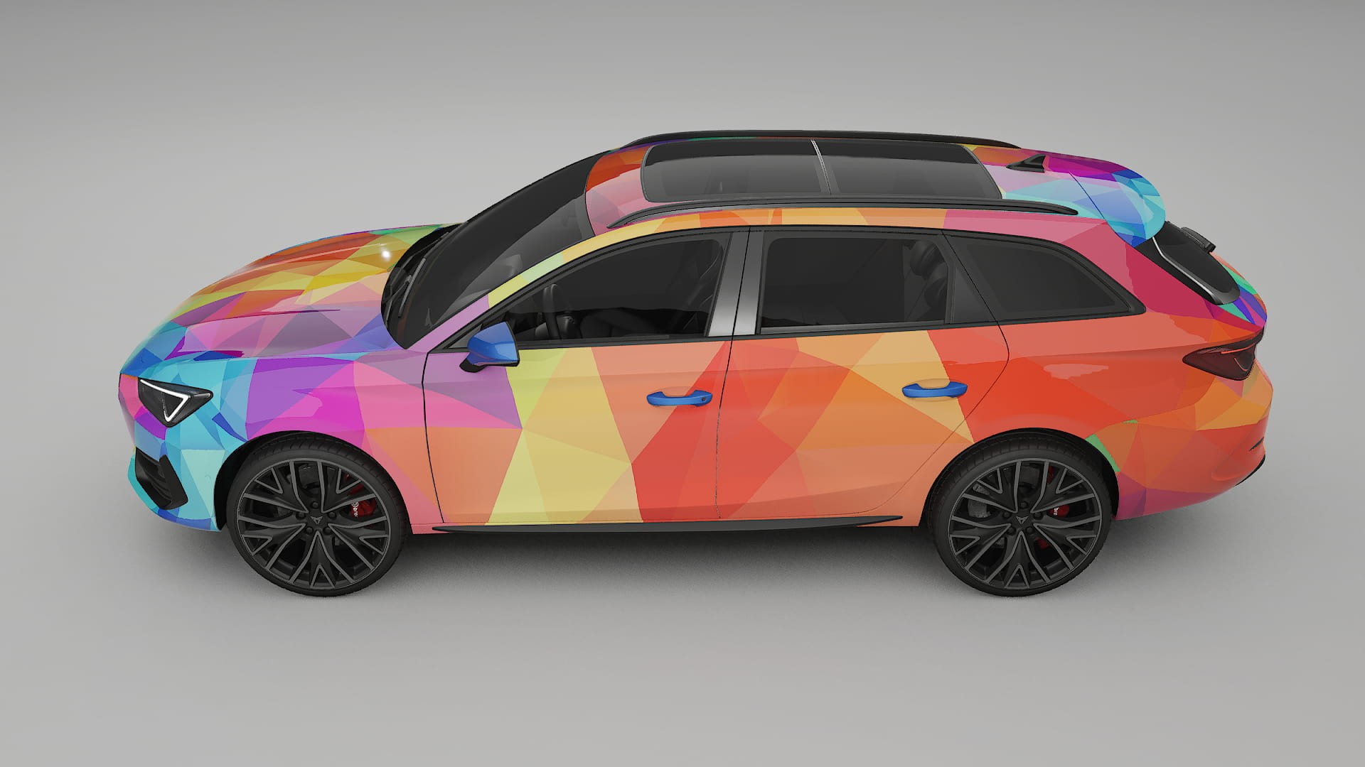 Seat Leon Cupra KL VECTOR VIBE – Ontworpen Wrap PPF Kit van Printbaar Polyurethaanfolie