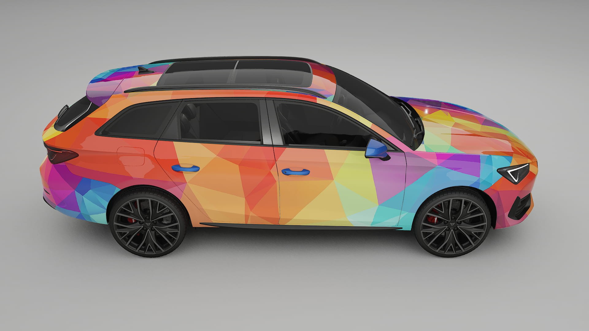Seat Leon Cupra KL VECTOR VIBE – Ontworpen Wrap PPF Kit van Printbaar Polyurethaanfolie
