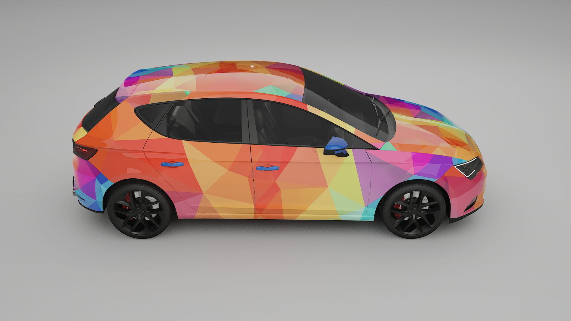Seat Leon FR 5F VECTOR VIBE – Ontworpen Wrap PPF Kit van Printbaar Polyurethaanfolie