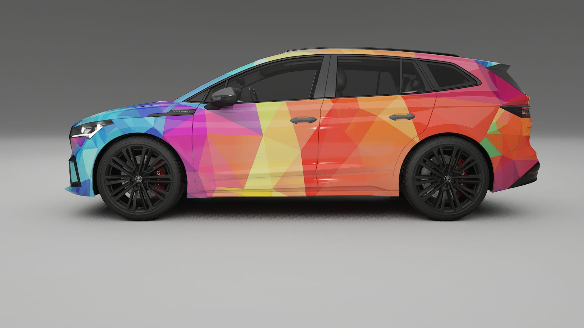 Škoda Enyaq MEB VECTOR VIBE – Ontworpen Wrap PPF Kit van Printbaar Polyurethaanfolie