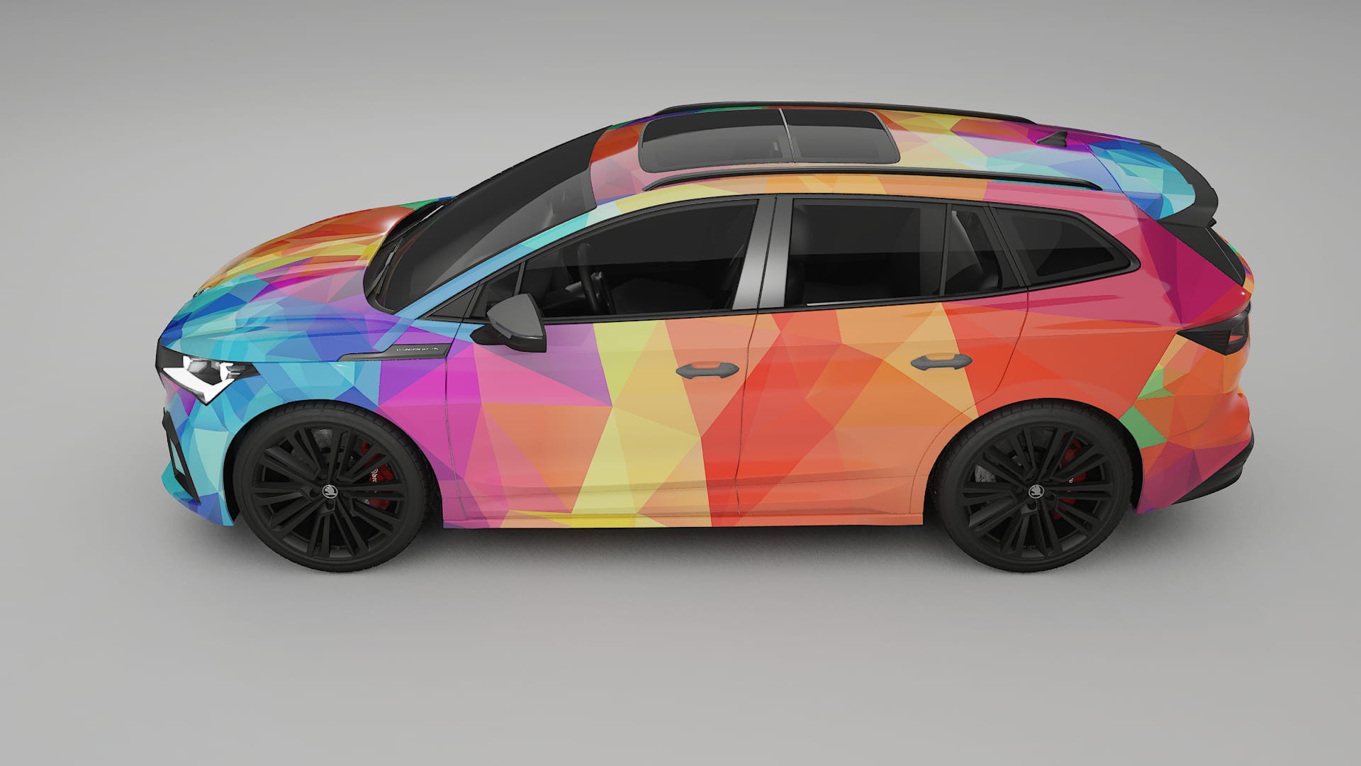 Škoda Enyaq MEB VECTOR VIBE – Ontworpen Wrap PPF Kit van Printbaar Polyurethaanfolie