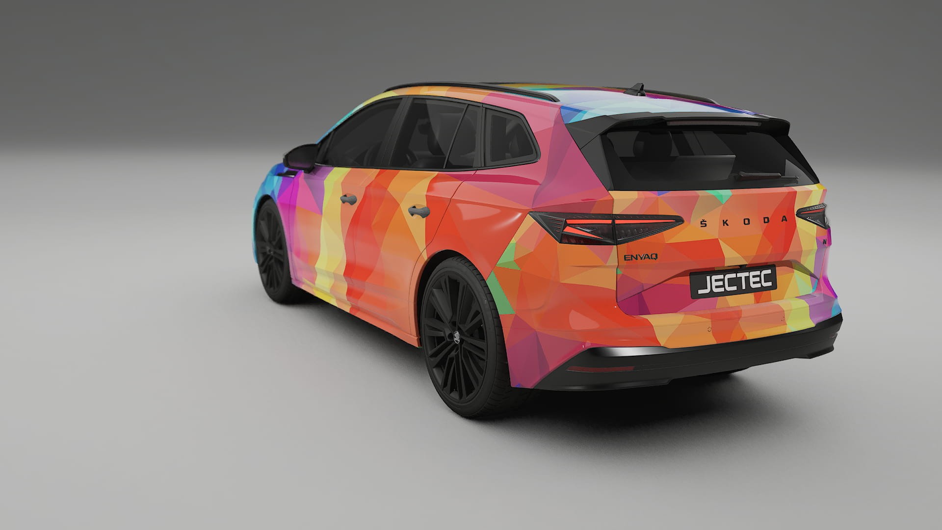 Škoda Enyaq MEB VECTOR VIBE – Ontworpen Wrap PPF Kit van Printbaar Polyurethaanfolie