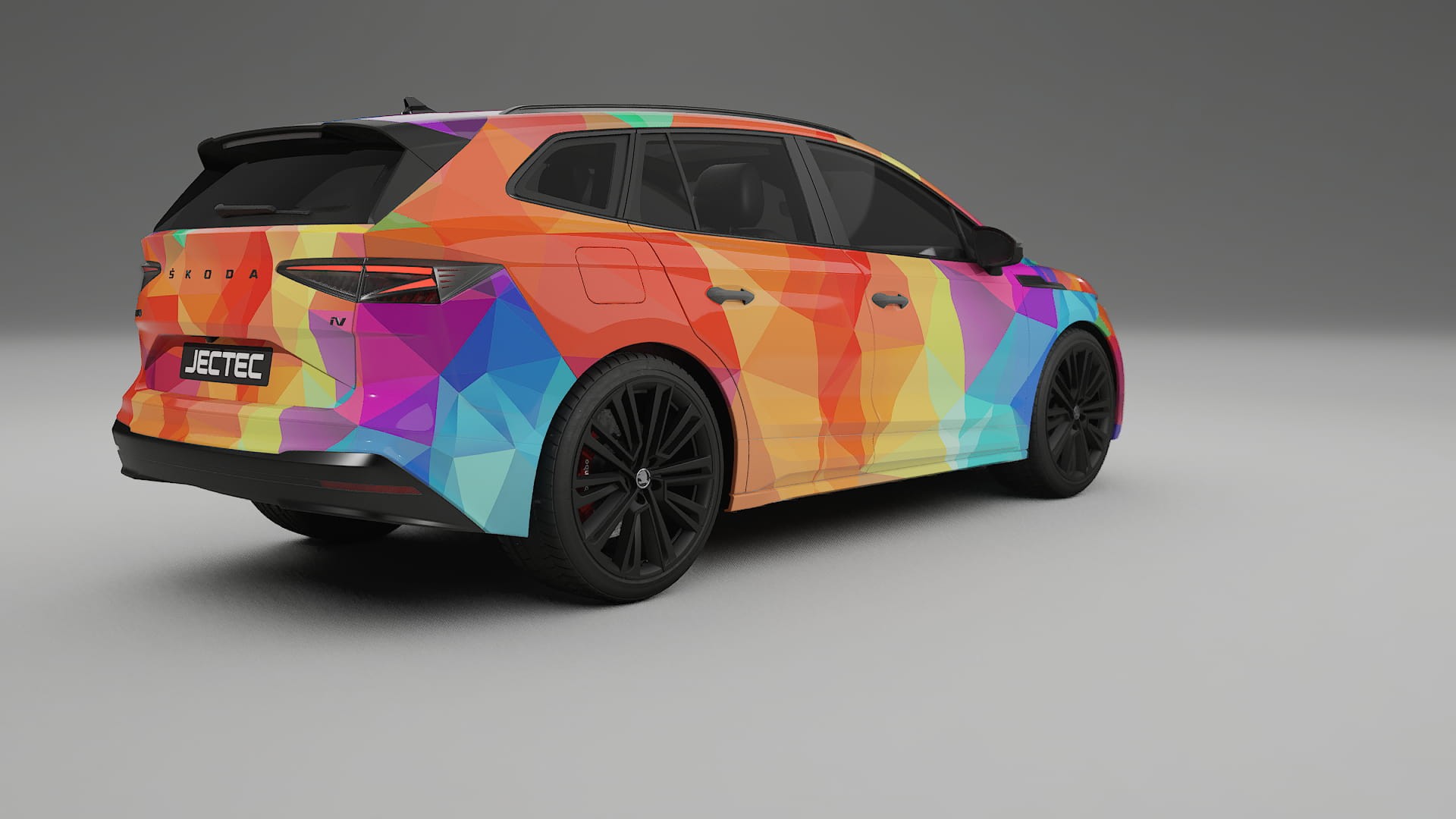 Škoda Enyaq MEB VECTOR VIBE – Ontworpen Wrap PPF Kit van Printbaar Polyurethaanfolie