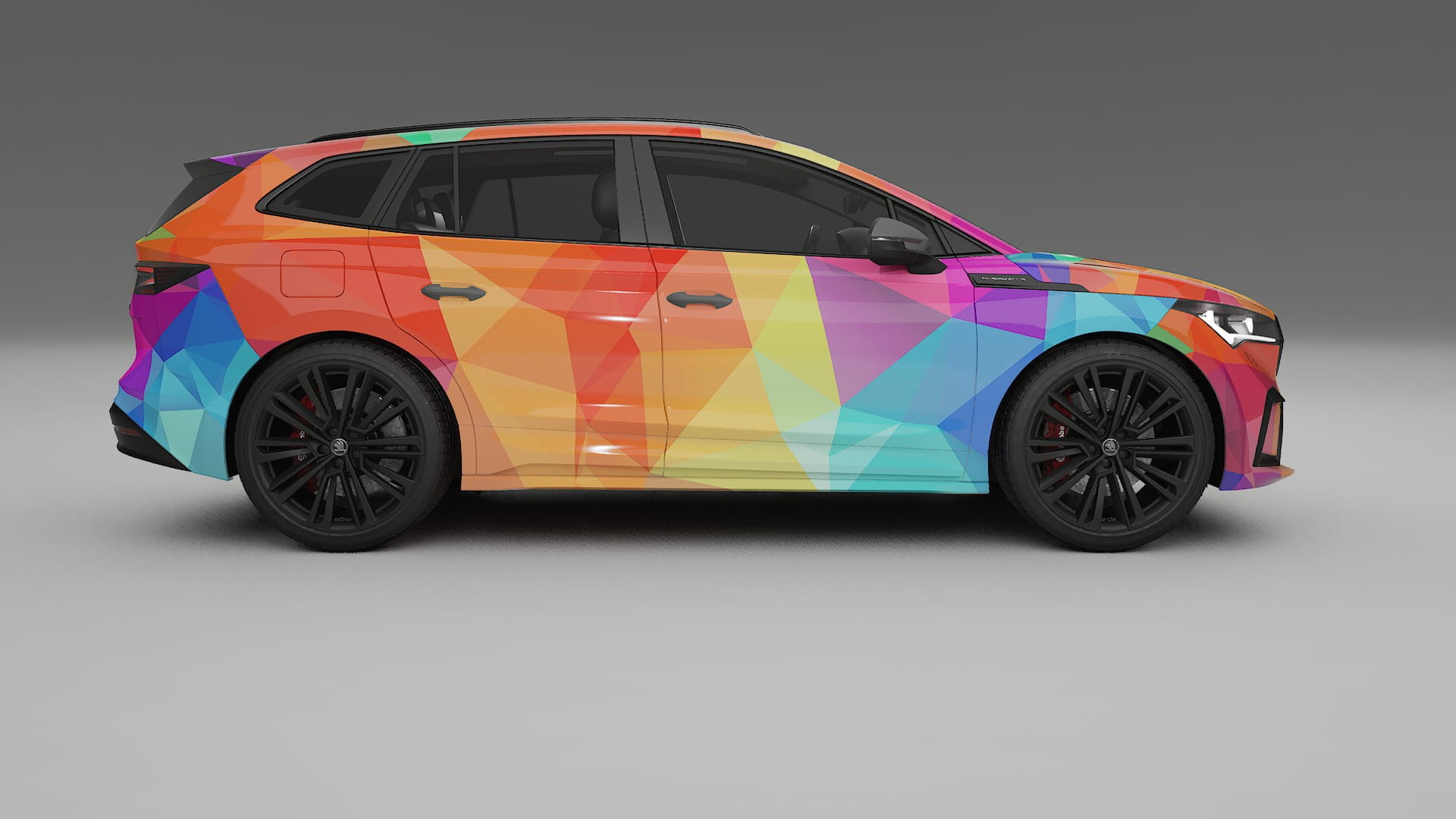 Škoda Enyaq MEB VECTOR VIBE – Ontworpen Wrap PPF Kit van Printbaar Polyurethaanfolie