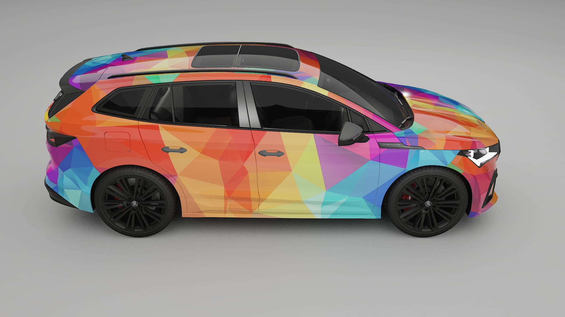 Škoda Enyaq MEB VECTOR VIBE – Ontworpen Wrap PPF Kit van Printbaar Polyurethaanfolie