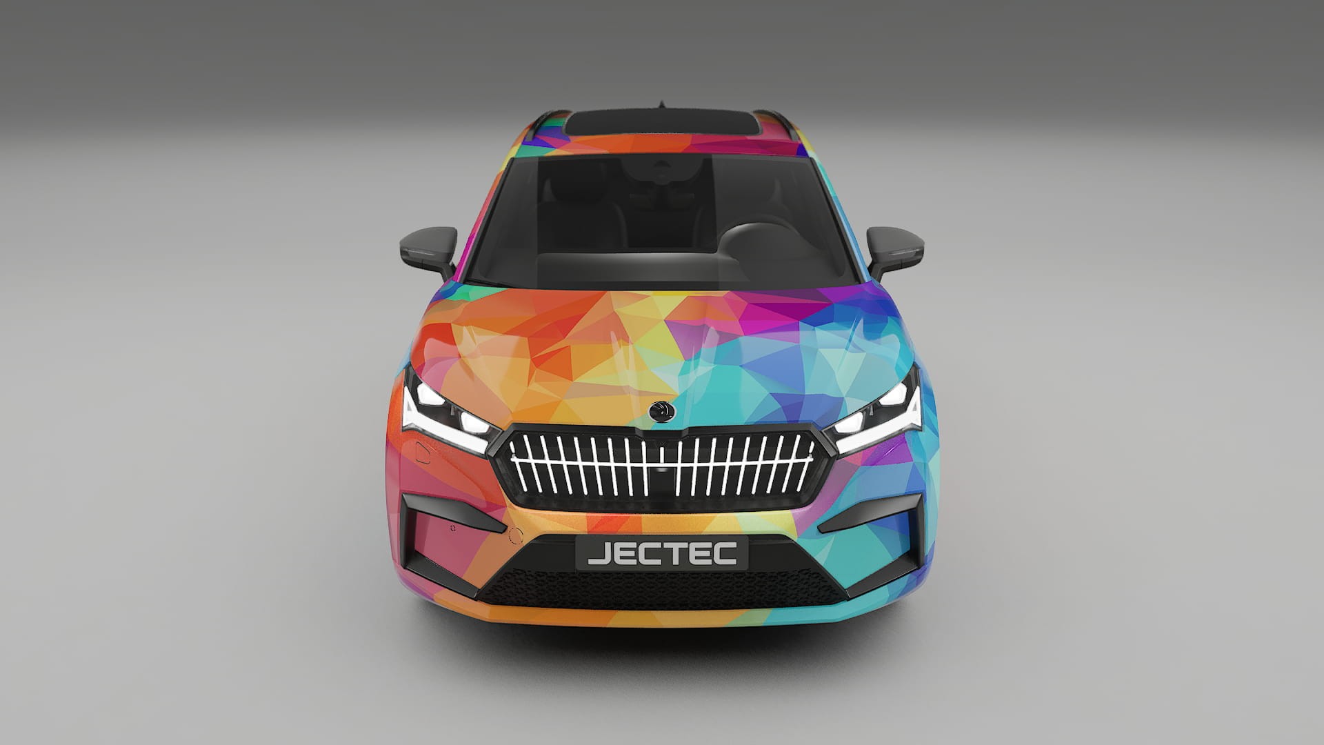 Škoda Enyaq MEB VECTOR VIBE – Ontworpen Wrap PPF Kit van Printbaar Polyurethaanfolie